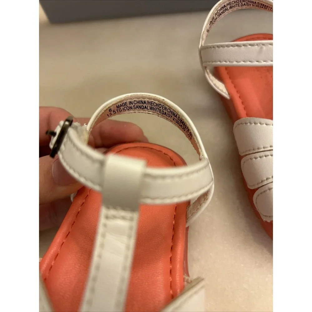 Old Navy Daisy/Flower Toddler Girl Sandals Size 6 Easy Closure